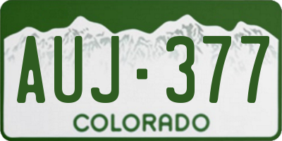 CO license plate AUJ377