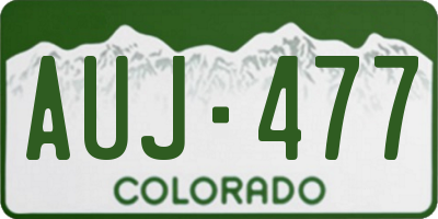 CO license plate AUJ477