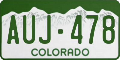 CO license plate AUJ478