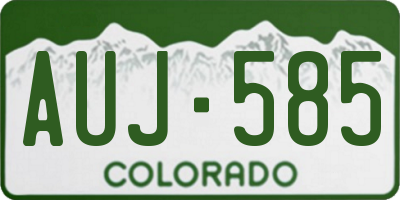 CO license plate AUJ585