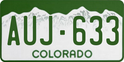 CO license plate AUJ633