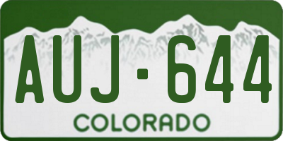 CO license plate AUJ644
