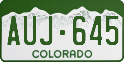 CO license plate AUJ645