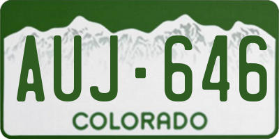 CO license plate AUJ646