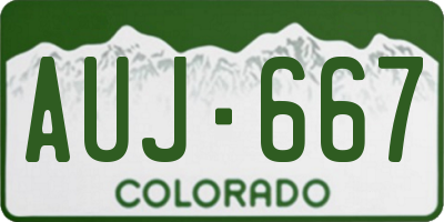 CO license plate AUJ667