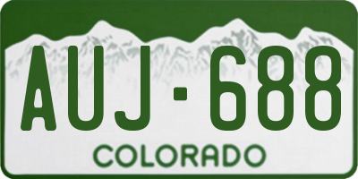 CO license plate AUJ688