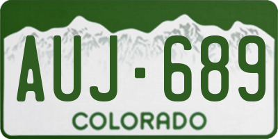 CO license plate AUJ689