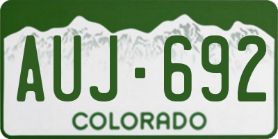 CO license plate AUJ692