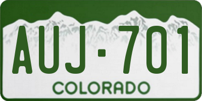 CO license plate AUJ701