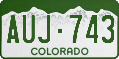 CO license plate AUJ743