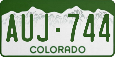 CO license plate AUJ744