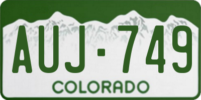 CO license plate AUJ749