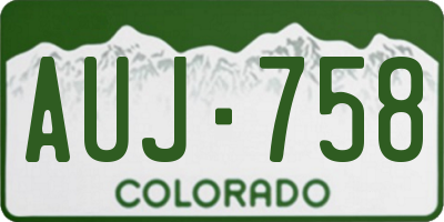 CO license plate AUJ758