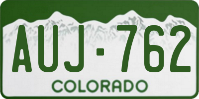 CO license plate AUJ762