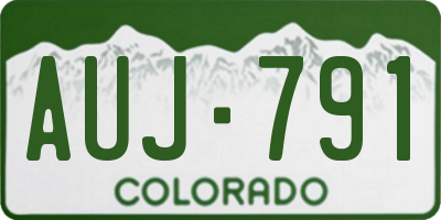 CO license plate AUJ791
