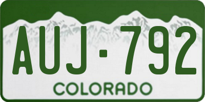 CO license plate AUJ792