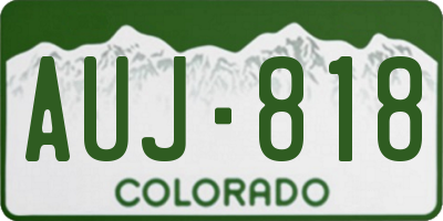 CO license plate AUJ818