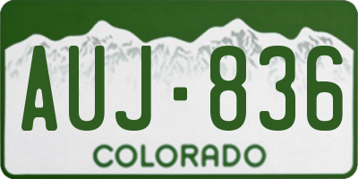 CO license plate AUJ836