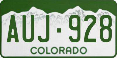 CO license plate AUJ928