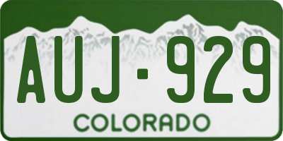 CO license plate AUJ929