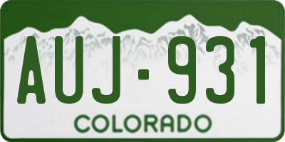 CO license plate AUJ931
