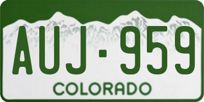 CO license plate AUJ959