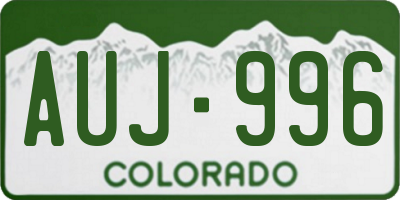CO license plate AUJ996