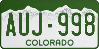 CO license plate AUJ998