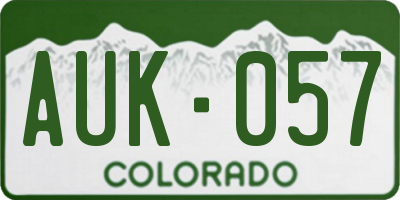 CO license plate AUK057