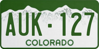 CO license plate AUK127