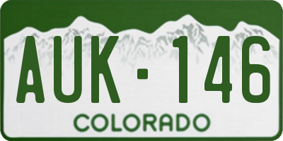CO license plate AUK146