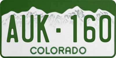 CO license plate AUK160