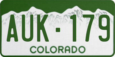 CO license plate AUK179