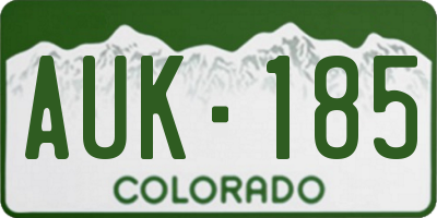 CO license plate AUK185