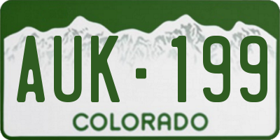 CO license plate AUK199