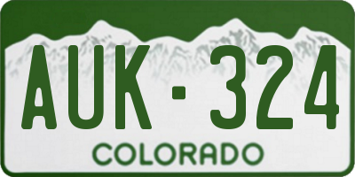 CO license plate AUK324