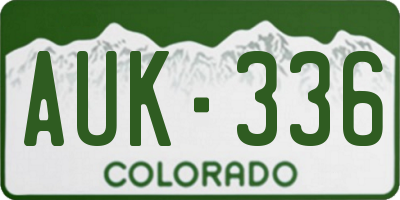 CO license plate AUK336