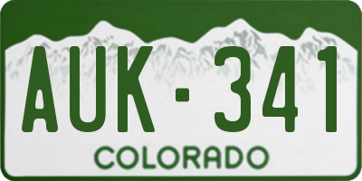 CO license plate AUK341