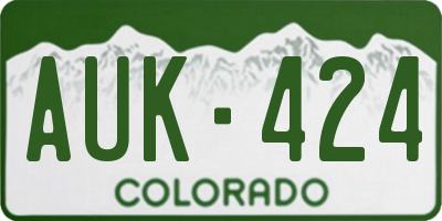 CO license plate AUK424