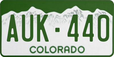 CO license plate AUK440