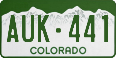 CO license plate AUK441