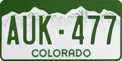 CO license plate AUK477