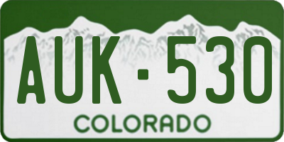 CO license plate AUK530