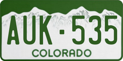 CO license plate AUK535