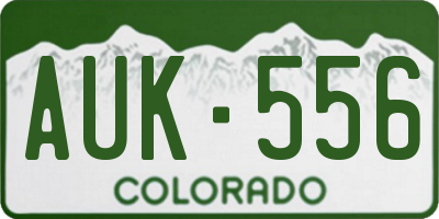CO license plate AUK556