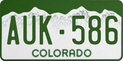 CO license plate AUK586
