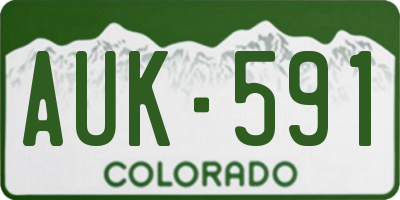 CO license plate AUK591
