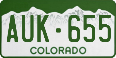 CO license plate AUK655
