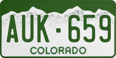 CO license plate AUK659