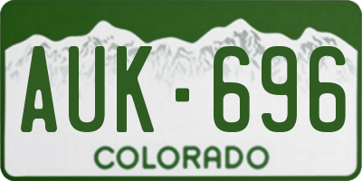 CO license plate AUK696